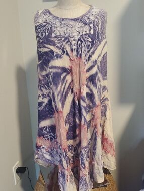 India Boutique Purple and Cream Tie-Dye Maxi